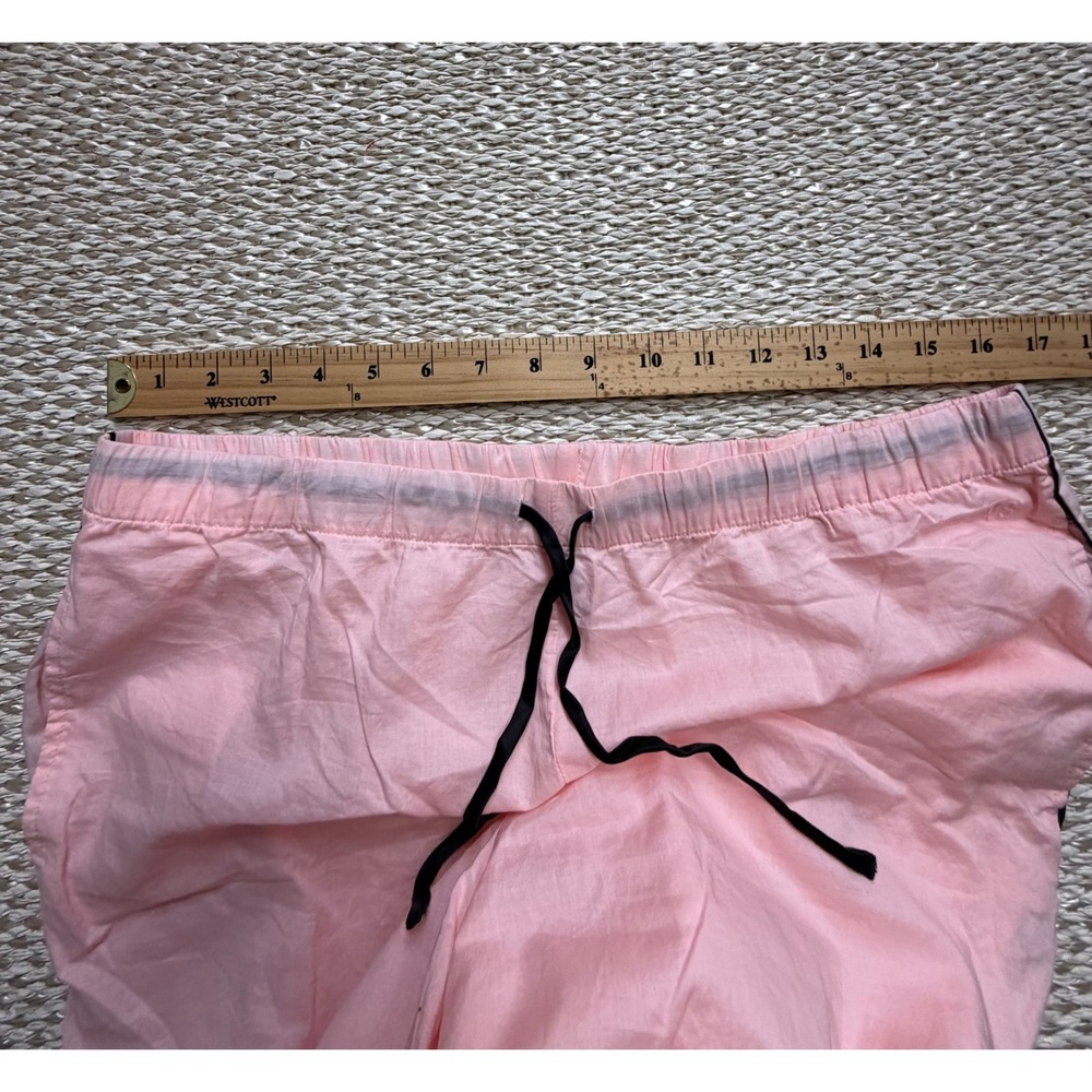 Victorias Secret Pink Pajama Pants Black Piping Cotton Lounge Bottoms preppy LG - Picture 4 of 5